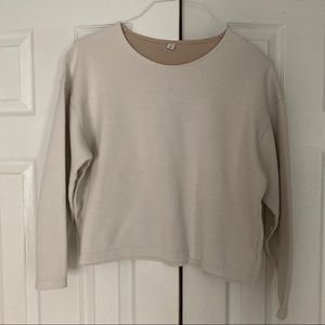 UNI QLO cropped sweater in taupe